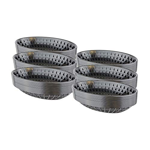Bear Paws - Food Baskets - Plastic Basket - Oval Bread Baskets - Serving Basket - Restaurant Baskets - Deli Tray - Fries, Burgers, Crawfish - 72 Count, Black