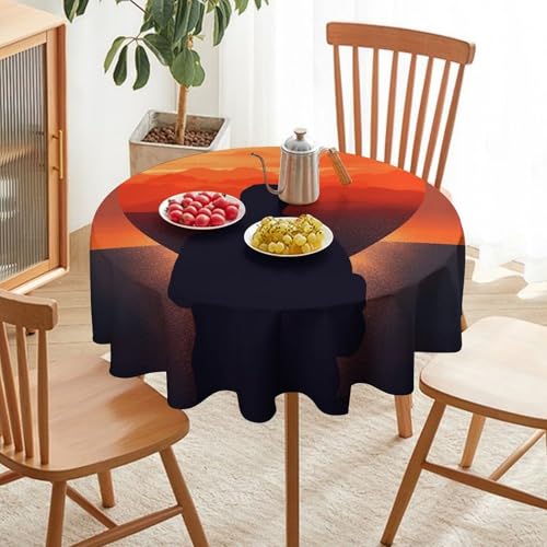 Nappe ronde cœur imperméable et résistante aux taches pour décoration de table - 7