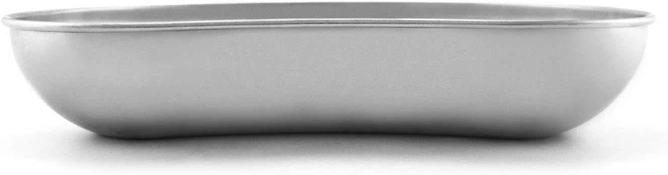 QWORK 2Pcs 7" Stainless Steel Kidney-Shaped Utility Tray, Reusable Metal Organizer for Supplies/Tools