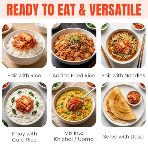 Image of Gut Friend Napa Cabbage Kimchi - Authentic Taste 250g | Pure Veg | Authentic Spice Kimchi | Authentic Korean Fermented Probiotic Pickle | Traditional Spicy Baechu Kimchi | Naturally Aged Vegan Gut Health Side Dish | Ready to Eat Korean Side | No Artificial Preservatives | #gutfriendproducts