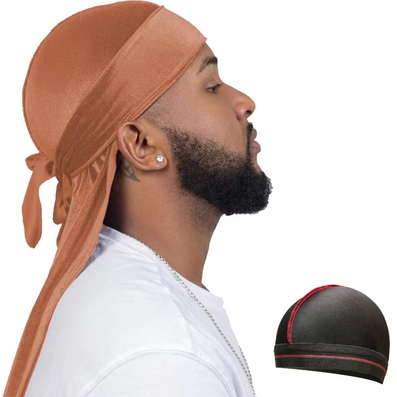 Velvet Durag for Men Wave Cap Velvet Dorag for Men Women 360 Wave