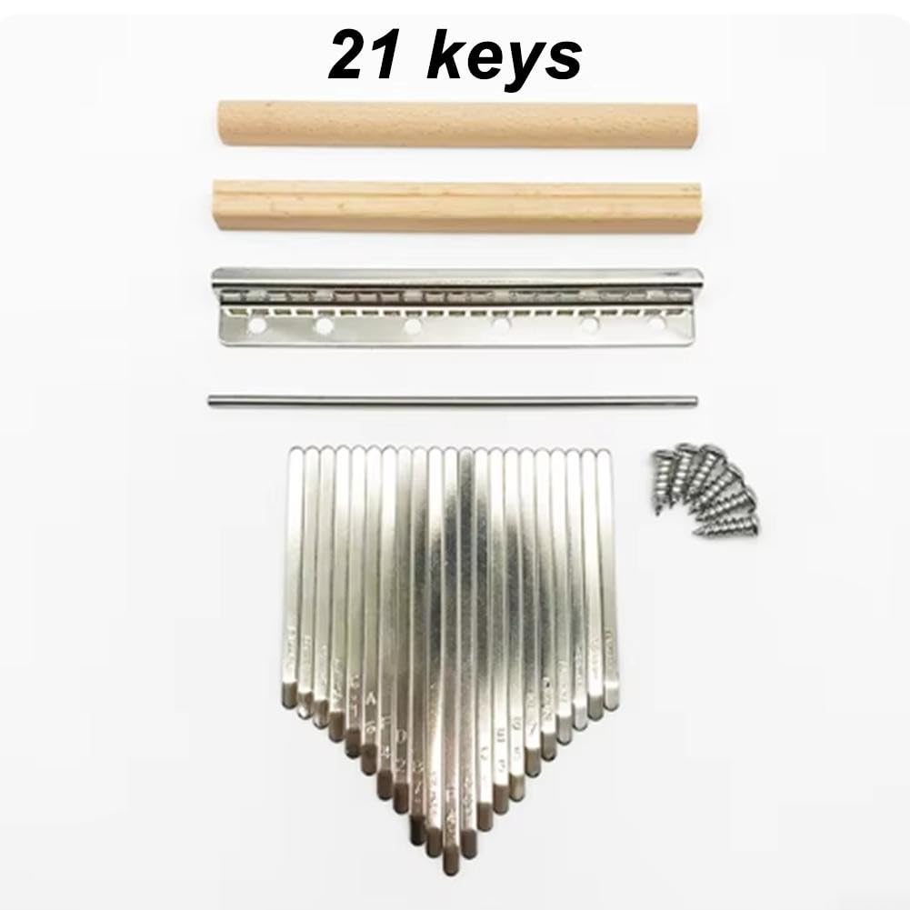 Kalimba Parts Daumenklavier mit 21 Tönen, Ersatz mit Tasten, Steg-Stimmzubehör, 21-Tasten-DIY-Kit