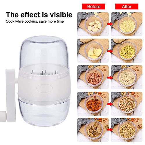 SYCOOVEN-Nut-Chopper-Manual-Nut-Grinder-Hand-Crank-For-All-Nuts-Walnut-Pecans-Hand-Held-Food-Shredder-Cutter-Mincer-Food-Shredder-Tool-for-Vegetables-Fruits-NutsWhite
