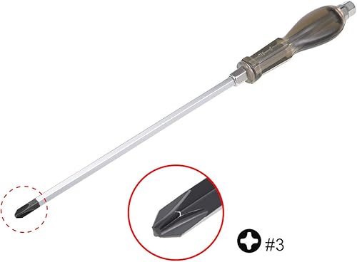 Miniatura 2 de uxcell Destornillador de impacto Phillips #3, destornillador de demolición trapezoidal de punto cruzado de 10 pulgadas