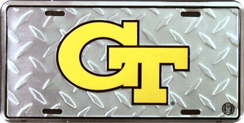 Georgia Tech Diamond Cut NCAA Tin Licence Plate