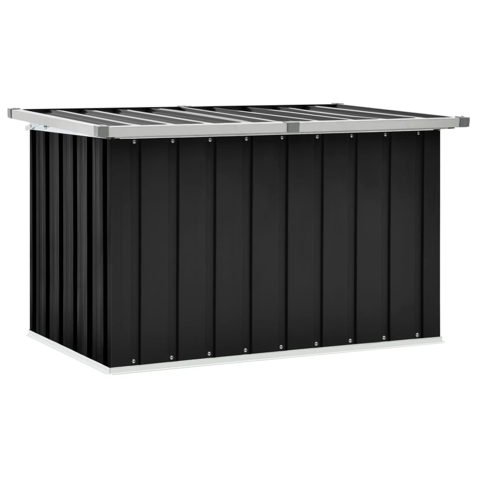 IKAYAA Gartenbox aus Metall Groß Garten Auflagenbox XXL Garten Aufbewahrungsbox Gartenbox Kissenbox Gerätebox Gartentruhe für Gartengeräten Poolzubehör Spielzeug 109 x 67 x 65 cm Anthrazit
