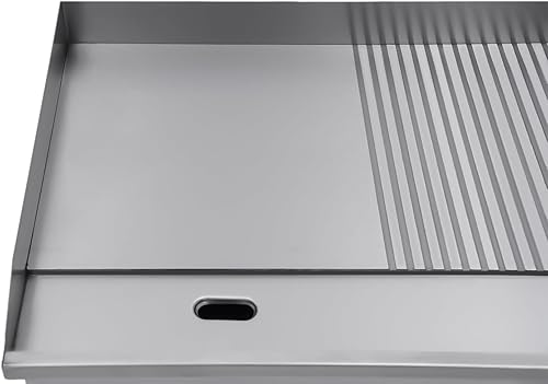 Miniatura 9 de Parrilla eléctrica comercial con parte superior plana, encimera de barbacoa de placa caliente, control de temperatura ajustable con 122572(1600W,