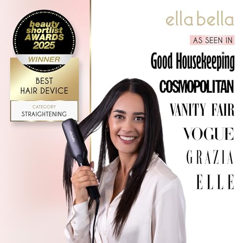ELLA BELLA® Titanium Flat Iron Hair Straightener (with Infrared) • Professional Straightening Iron • Digital Display to Accurately Control Temperature • As Featured in Good Housekeeping - Image 3