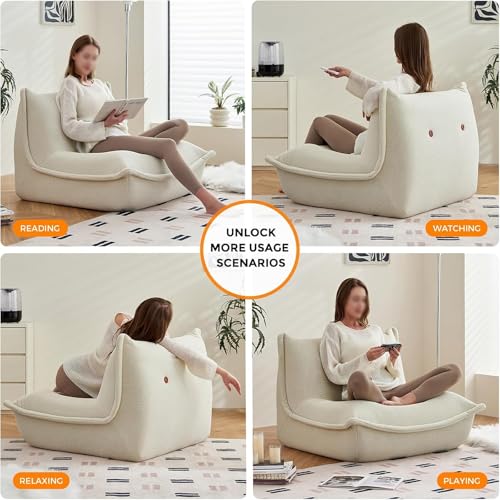 Sofá cama viscoelástico ergonómico con silla de suelo para salón elegante 5