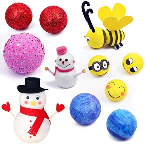 Crafare Craft Foam Balls 6 Inch 2 Pack White for Holiday Crafts Making and School Projects Decoration