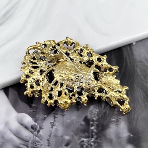 Image of Rhinestone Flower Statement Brooch Pin Accessory Jewelry for Women