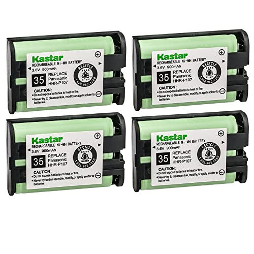 Kastar 4-Pack HHR-P107 Battery Replacement for Panasonic HHR-P107 HHRP107, HHR-P107A HHR-P107A/1B HHR-P107A1B, Type 35, PQSUHGLA1ZA, Radio Shack 23-499 23499 Sennheiser BA300