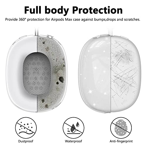 Image of Silicone Case Cover for AirPods Max 2,Clear Soft TPU Ear Cups Cover /Ear Pad Case Cover /Headband Cover for AirPods Max 2 /1 (2026 /2024 /2020),Transparent Accessories for Apple AirPod Max,Glitter White