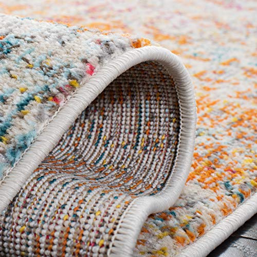 SAFAVIEH Zeitgenössische Teppich für Wohnzimmer, Esszimmer, Schlafzimmer - Madison Collection, Kurzer Flor, Grau und Türkis, 160 X 229 cm