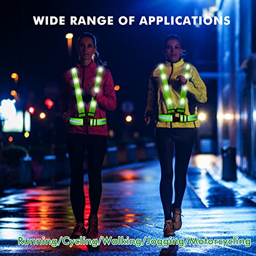 Tagvo Led Reflective Safety Vest With Storage Bag, Usb Charging Led Reflective Vest, Night Light Up Vest, Adjustable Elastic Running Gear Reflector Straps For Sports Outdoor Cycling Walking Working #TOP6