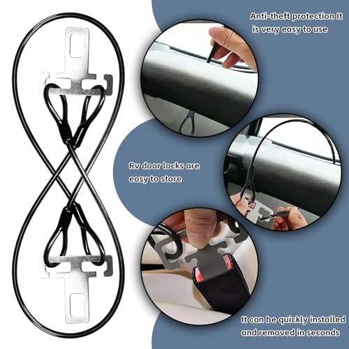 2 Stuck Diebstahlschutz Wohnmobil Zubehör, Wohnmobil Diebstahlschutz, Wohnmobil Türsicherung, 60cm Einbruchschutz Türsicherung Einbruchschutz, Camping Schiebetürschloss Für Wohnmobile,Transporter