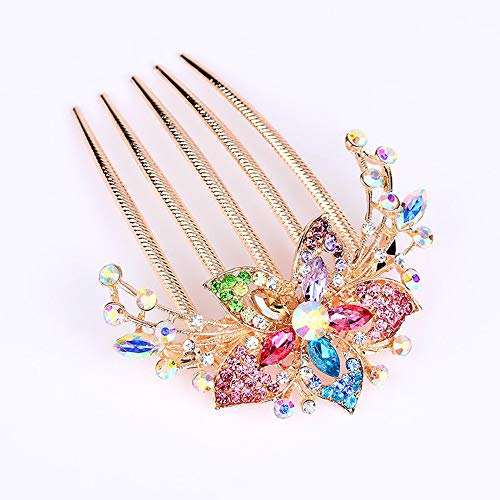 DAWEIF Wedding Hair Accessories Bridal Hair Comb Crystal Rhinestone Flower Wild Disk Diamond Headwear Hair Pin
