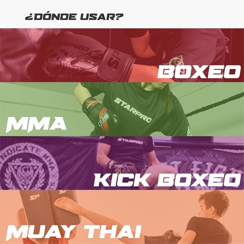 Manoplas boxeo Starpro M33 curvadas y almohadillas de entrenamiento para kickboxing 6