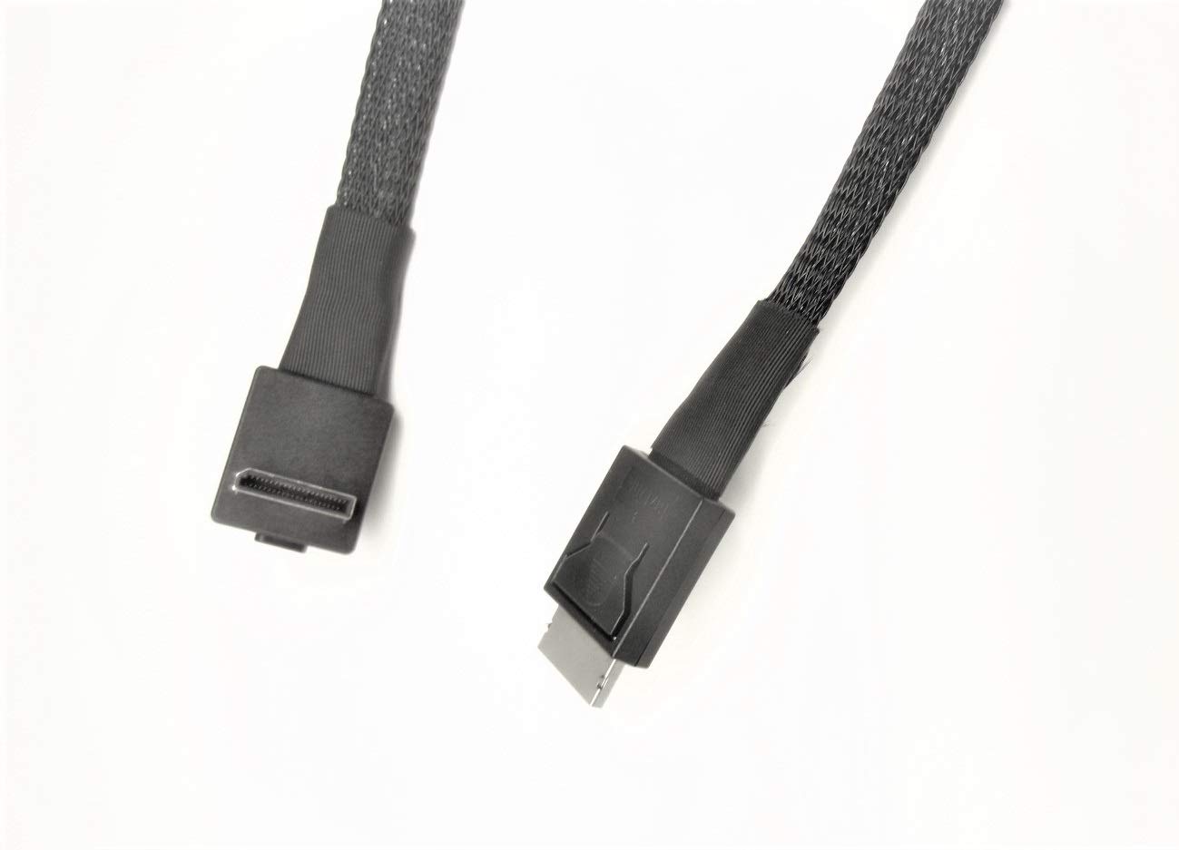 Micro SATA Cables|OCuLink SFF-8611 Male Plug to Right Angled Male Cable Assembly -20 Inches