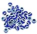 10mm Evil Eye Spacer Beads, Resin Stripe Round Beads Charms, 100 Pcs Spacer Beads Pendants for DIY Bracelet Necklace Jewelry, Dark Blue
