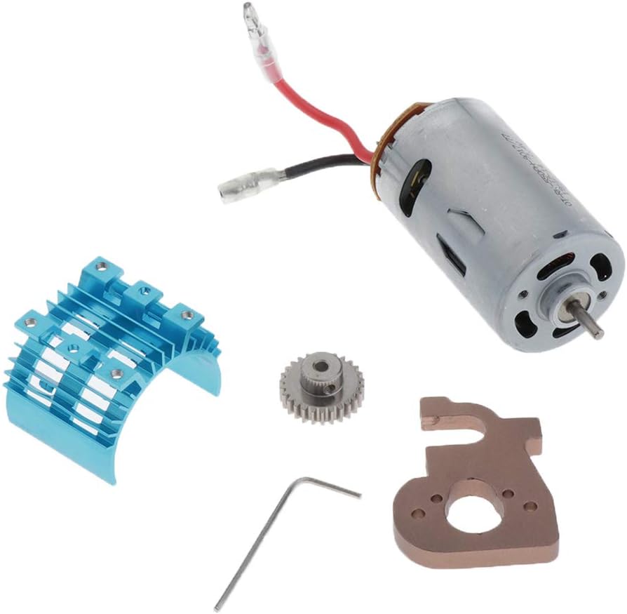 KingVal Replacement Metal 550 Brushed Motor with Motor Mount Heatsink and 27T Gear Combo RC Parts Compatible with WLtoys 144001 1/14 RC Car