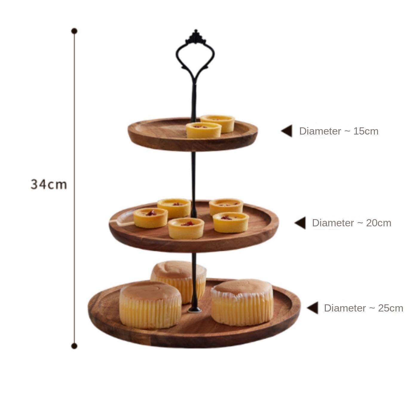 Soporte para Tartas Soporte De Madera For Cupcakes Y Postres con Bandeja For Servir Pedestal Expositor