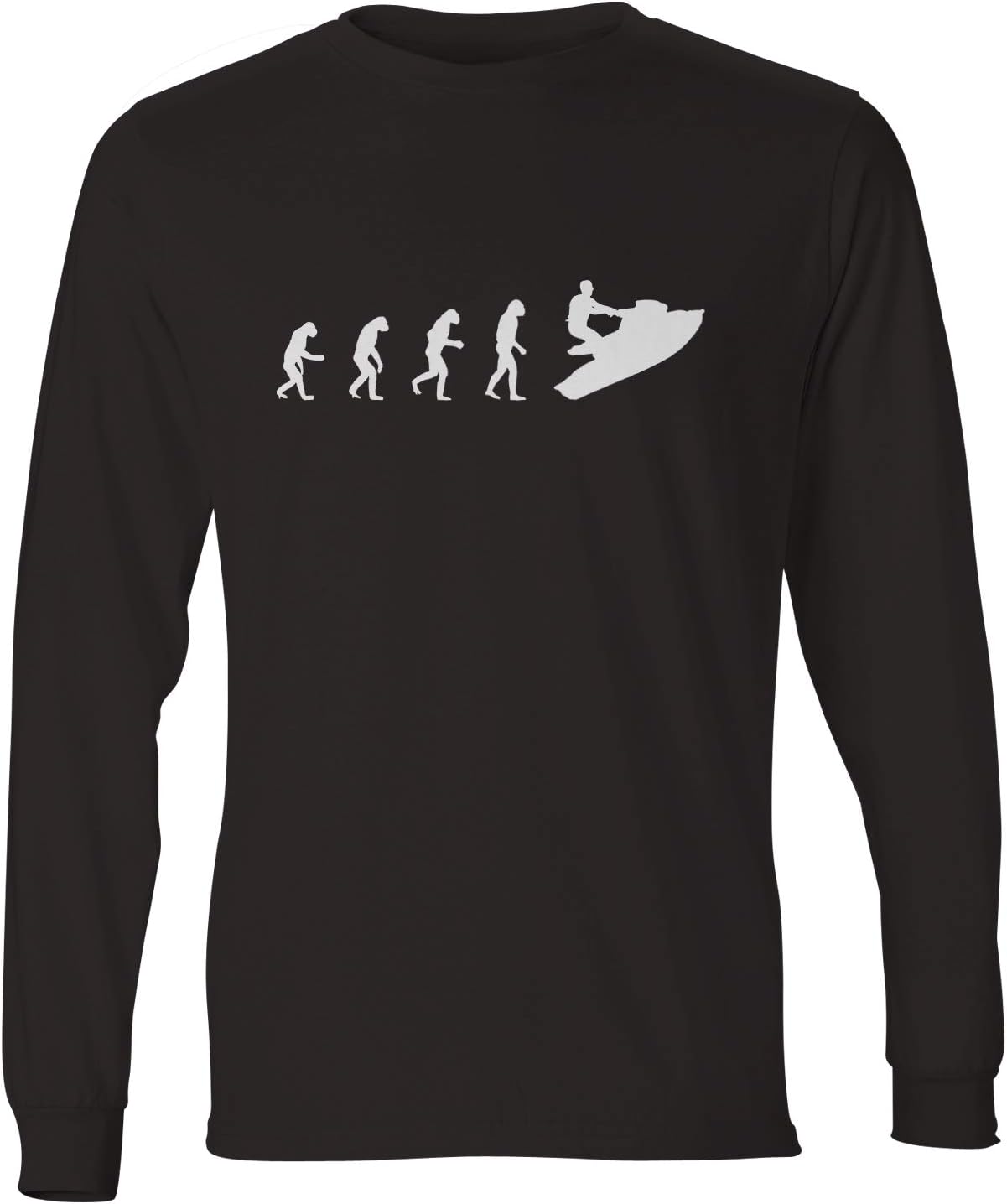 ShirtLoco Men's Evolution of Man to Jetski Rider Long Sleeve T-Shirt