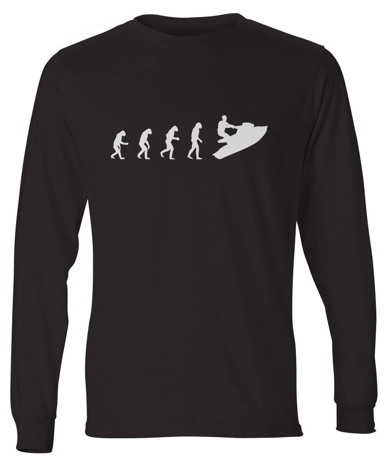 ShirtLoco Men's Evolution of Man to Jetski Rider Long Sleeve T-Shirt