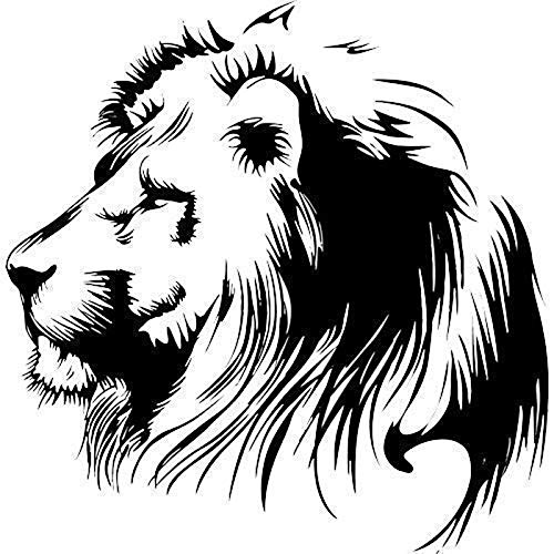 greestick Autocollant lion 19,5 x 20 cm pour voiture - Noir