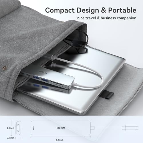 Image of USB C Hub HDMI Adapter for MacBook Pro /Air, MOKiN 7 in 1 USB C Dongle with HDMI