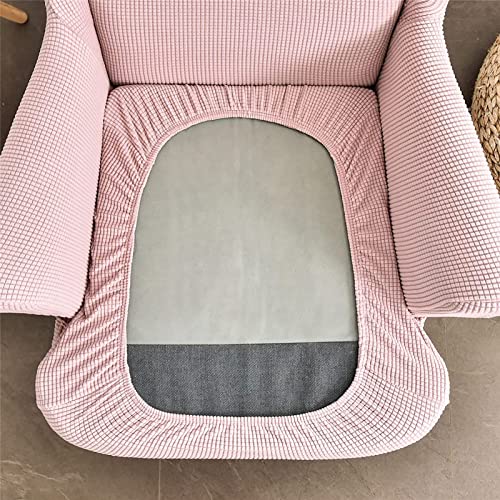 Fundas elásticas para sillas wingback de salón pack 2 piezas protector jacquard rosa 6