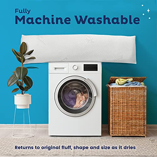 Snuggle-Pedic Long Body Pillow For Adults - Big 20X54 Pregnancy Pillows W/ Shredded Memory Foam & Bamboo Cooling Pillow Cover - Cuddle Pillow For Bed, Firm Maternity Side Sleeper Pillow Insert To Hug #TOP4