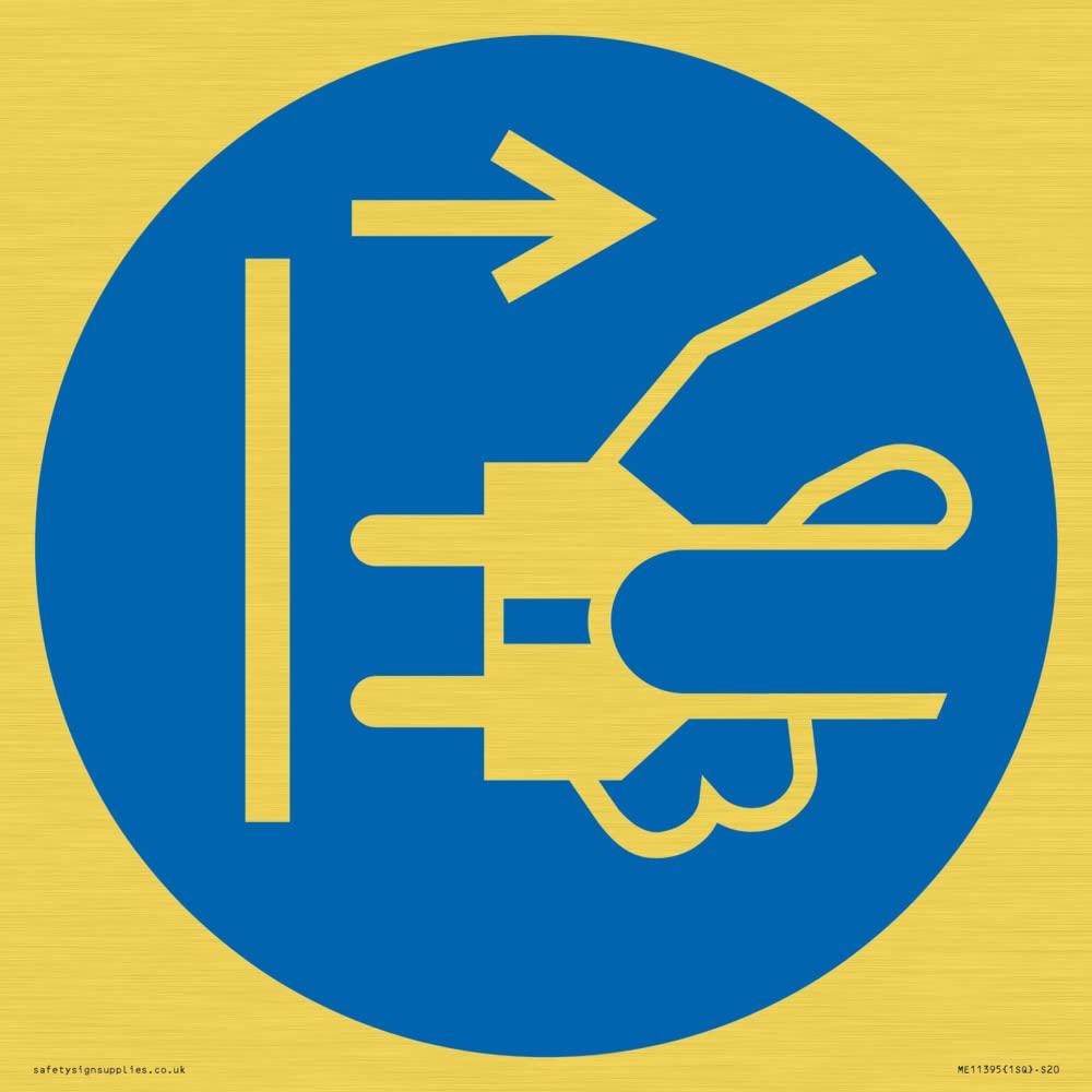 Mandatory: Disconnect mains plug from electrical outlet Sign - 200x200mm - S20, White/White