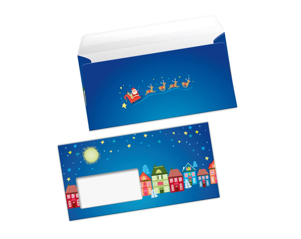 Briefpapier Weihnachten Weihnachtsbriefpapier mit Umschlag Umschlägen mit Fenster Weihnachtspapier A4 für Kunden (250 Blätter + 250 Umschläge)