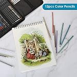 AGPtEK 75-Piece Fournitures d'art Crayons de dessin de couleur Ensemble -Crayons Sketch, Crayon de charbon, crayons de couleur de l'eau et crayons colorés en métal pour adultes et artiste