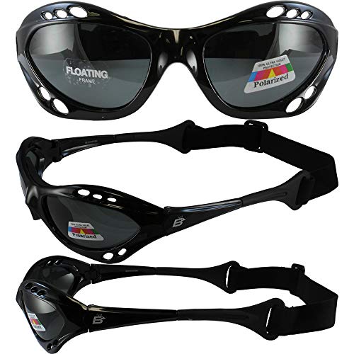 Birdz 3 Pairs of Seahawk Polarized Padded Sunglasses - Black Frames with Smoke, Blue & Red Lenses4