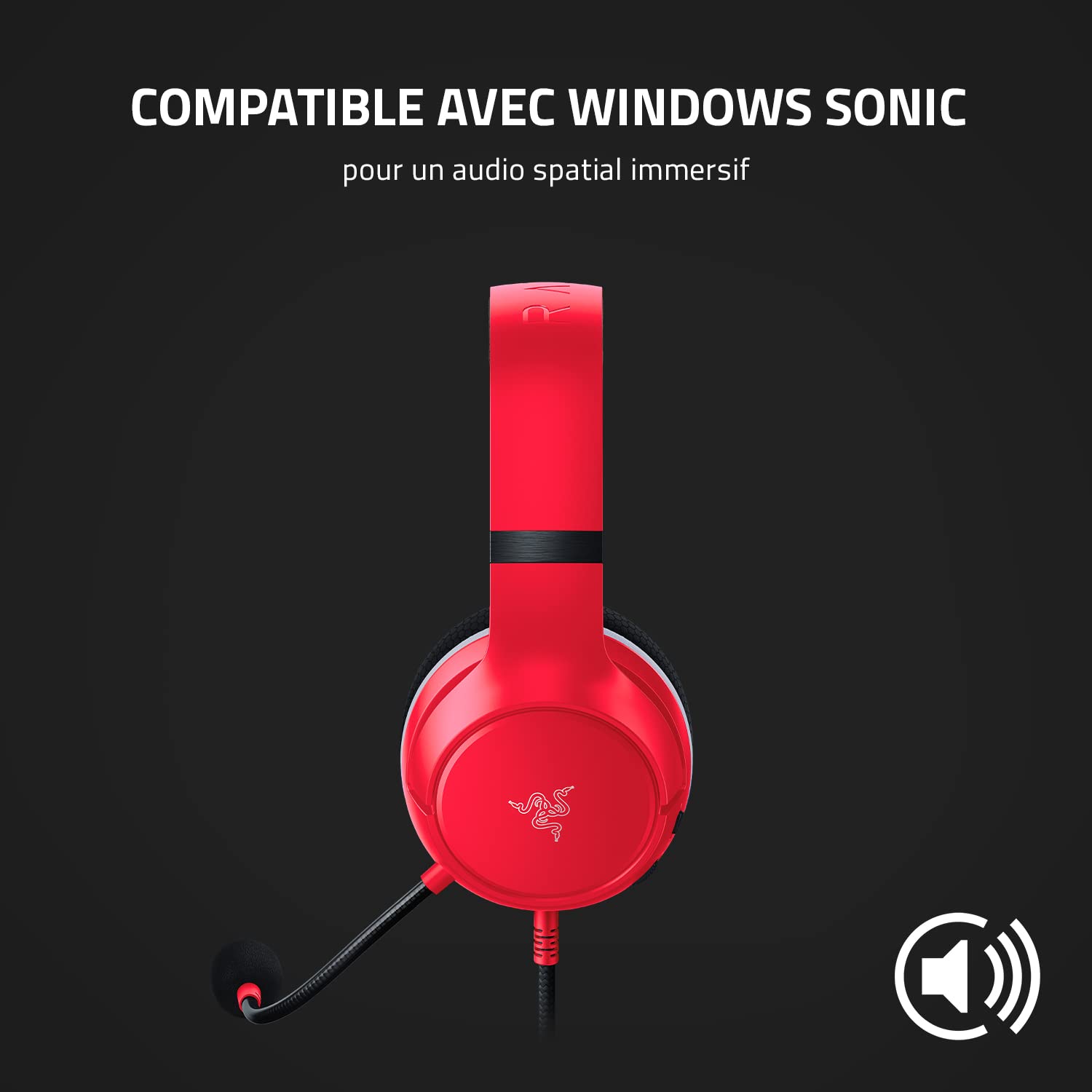 Razer Kaira X - Casque Gaming Filaire pour Xbox Series X|S (Haut-parleurs TriForce de 50mm, Microphone Cardioïde HyperClear, Commandes intégrées, Compatibilité Multiplateforme) Rouge