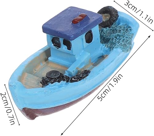 Miniatura 2 de STOBOK 8 unidades de barcos de pesca marina en miniatura, modelo de yate, figuras de playa, marina, decoración de casa de muñecas náutica de océano,