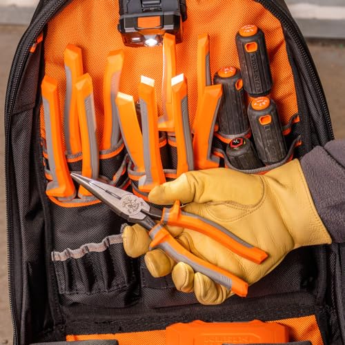 Klein Tools 2038RINS Pliers, Electrician's Insulated Long Nose Side-Cutting Pliers, 1000V Rated, Induction Hardened Knives, 8-Inch - Image 4