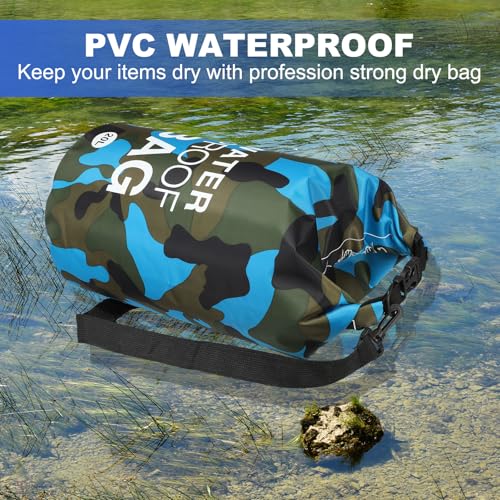 Bolsa seca impermeable YELARXI, 5 litros, camuflaje verde miniatura 3