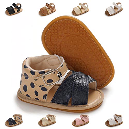 Infant Baby Girls Sandals Anti-Slip Rubber Sole Toddler First Walker Prewalker Newborn Summer Shoes for Baby Girls(0-6 Months Infant,1-Blue)