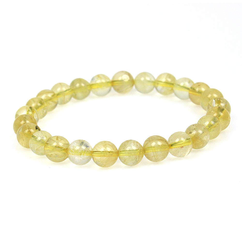 MJDCB8mm Natural Citrine Beads Bracelet Healing Crystals Bracelets