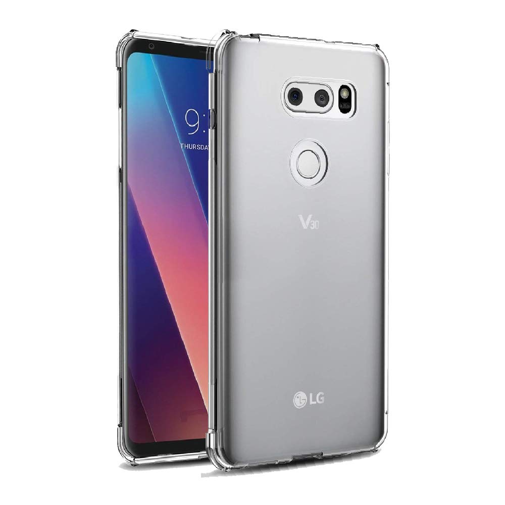 Amazon Brand - Solimo Mobile Cover (Soft & Flexible Shockproof Back Case with Cushioned Edges) Transparent for LG V30 Plus