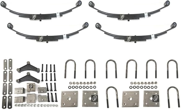 SOUTHWEST WHEELTM Heavy Duty 3,500 lbs. Tandem Trailer Axle Suspension Kit Leaf Springs, Hanger & U-Bolt kit