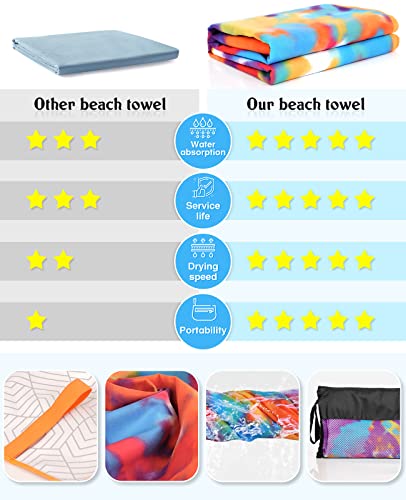 Poufihars Beach Towel, 35X71 Inches Oversized Sandfree Beach Towel, Microfiber Beach Towels For Adults, Absorbent Dry Fast Lightweight Compact, Beach Accessories For Swimming Yoga Sun-Bath Beach Chair #TOP6
