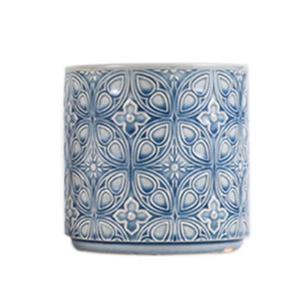 Gelasige A Flower Pots Rtistic Relief Ceramic Flower Ice Crack Glaze Flower Pot Home Simple Breathable Green Plant Planting Flower Pot Outdoor Flower Pots(A)