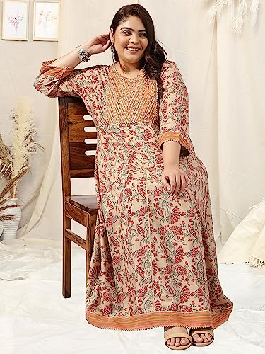 Image of MIRCHI FASHION Plus Size Women's Straight Fit Cotton Printed Kurta Set with Dupatta and Trouser