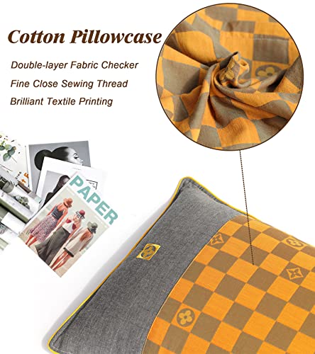 Edomi Buckwheat Pillow Cooling Neck Pillows Buckwheat Hulls Filling Adjustable Loft Custom Pillow, Cervical Support For Back,Stomach And Side Sleepers, Cotton Zipper Case(20X11 Inch, Orange) #TOP4