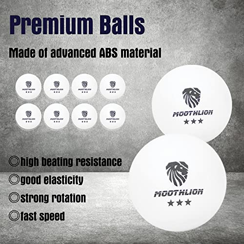 Moothlion Ping Pong Paddle Set, Portable Table Tennis Paddles, With Retractable Net, 4 Table Tennis Rackets, 8 Balls, Indoor And Outdoor Play Accessories Kit, Compact Storage Case #TOP5
