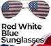 Goson American Flag Mirror Aviator Novelty Decorative Sunglasses (Gold)